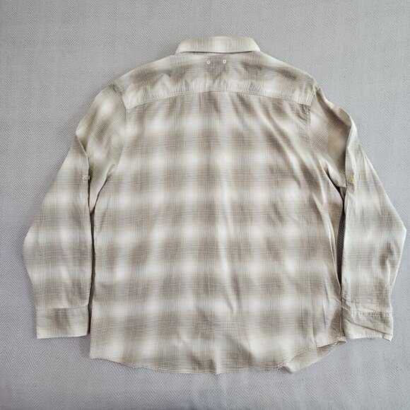 Calvin Klein Modern Casual Roll-Tab Shirt Men's XXL Beige Plaid Long Sleeve NWT - Picture 12 of 16